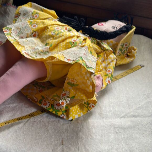 Vintage handmade cloth doll primitive embroidered 18”/19”. - Picture 7 of 7